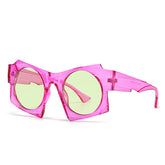 (6 PACK) Wholesale Sunglasses Street 2024 - BulkSunglassesWholesale.com - Purple Frame Yellow Lens